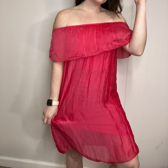 Aldo Marino Positano Italian Silk Blend Summer Dress in Pink - Picture 7 of 15